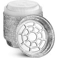 9” Round Aluminum Foil Pans with Clear Lids, Disposable Tin Foil Cake