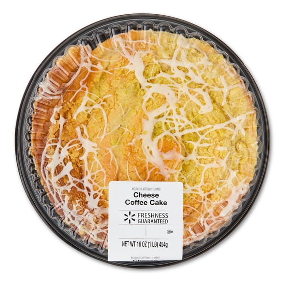 Freshness Guaranteed 9" Round Cheese Danish Coffee Cake with Sugar Glaze Topping, 16 oz