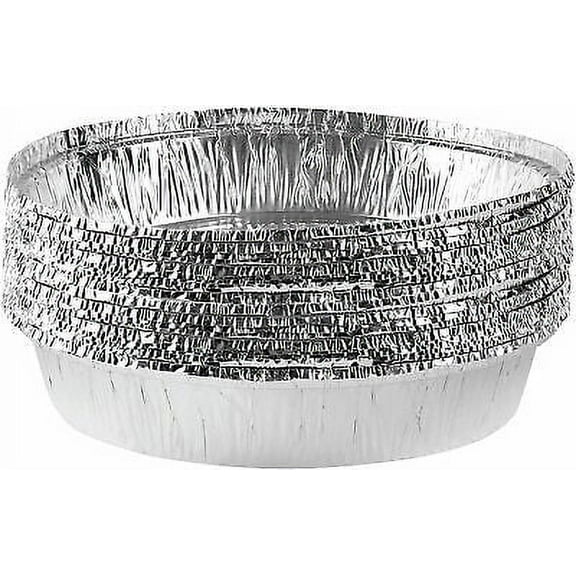 9" Round Disposable Aluminum Pans For Cooking Baking Storing - 100 PACK