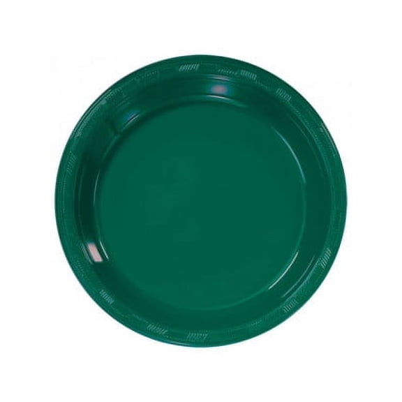 9" Round Green Plastic Luncheon Lunch Plates 50ct