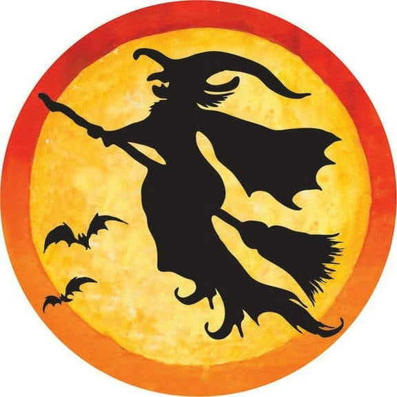 9" Round Pumpkin and Bat Halloween Paper Lantern