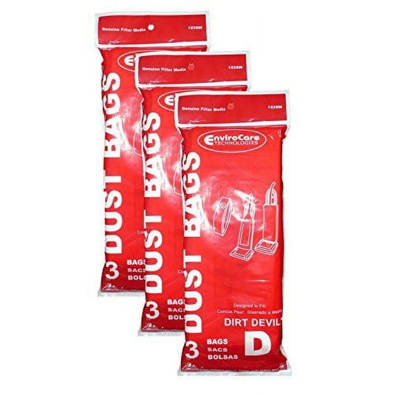 9 Royal Dirt Devil Type D Vacuum Bags, Featherlite, Lite Plus, Extra, Classic, S