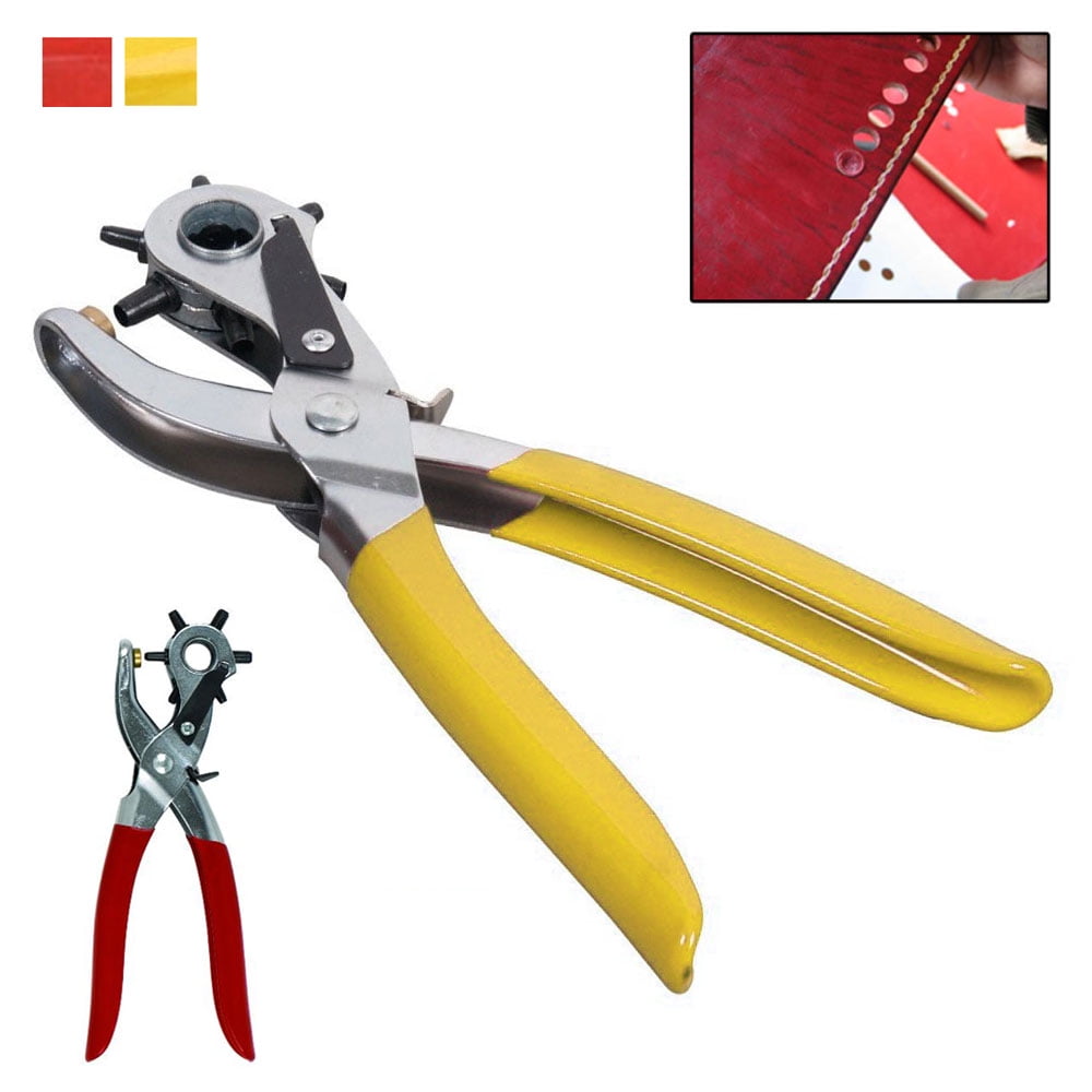 Tika 10 Leather Hole Punch Heavy Duty Hand Pliers Belt Holes 6 Sized Puncher Tool US