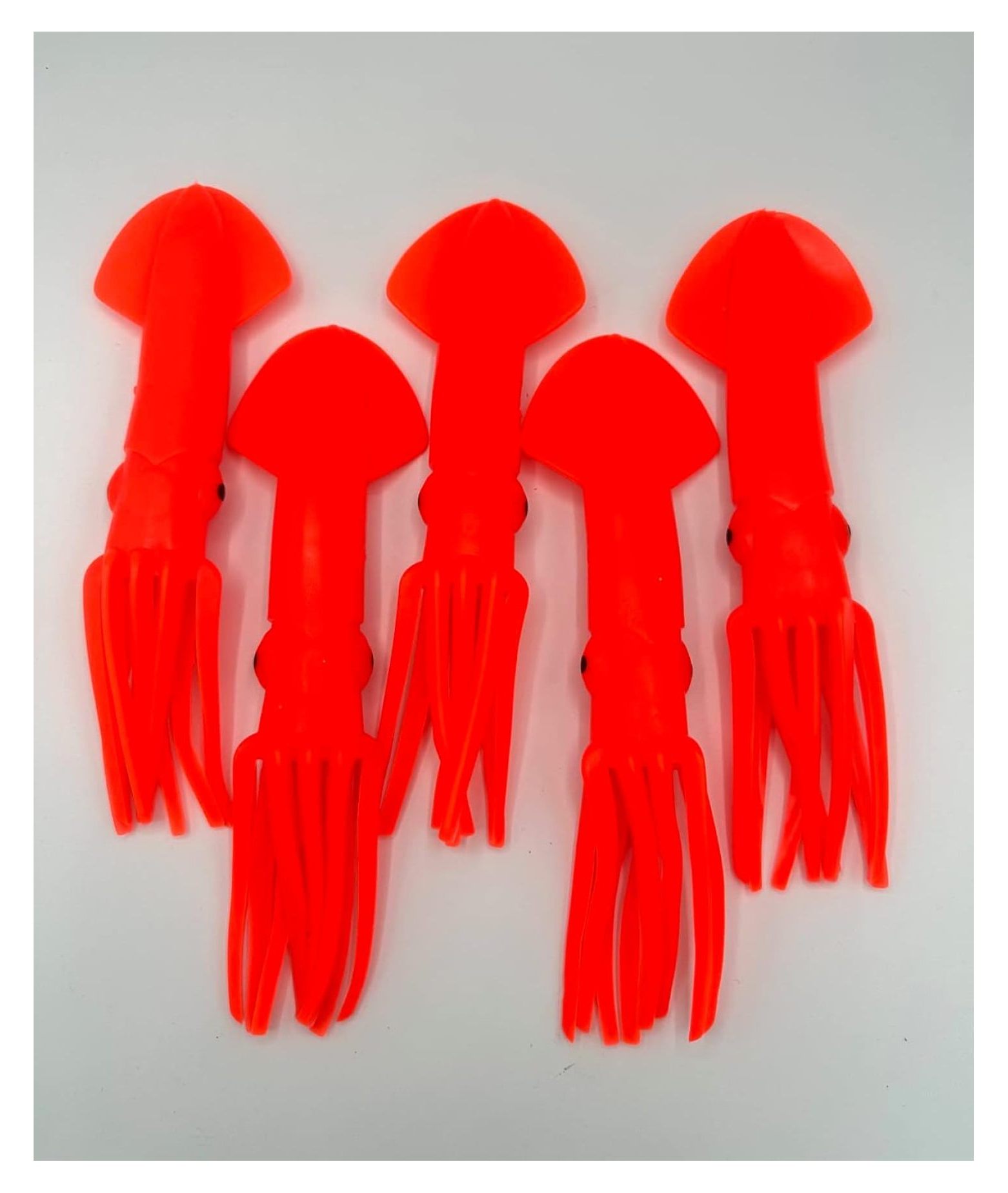 9" Rubber Trolling Mauler Squids 5 Pack for Trolling Chains, Teasers, Spreader Bars