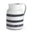thumbnail image 1 of 9" Rustic White And Blue Stripe Ceramic Jug, 1 of 5