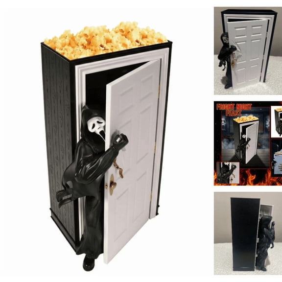9" Scream Ghostface Collectible Popcorn Bucket - Character Figurine & Storage Jar - Unique Horror Fan Gift & Gaming Room Decor