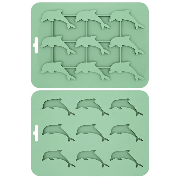 9 Seahorse-Shaped Silicone Mold, Green Reusable Silicone Mold for Ice Cubes, Pudding, Chocolate Making - Easy to Clean Silicone Mold for Baking, Freezing, Dessert Preparation