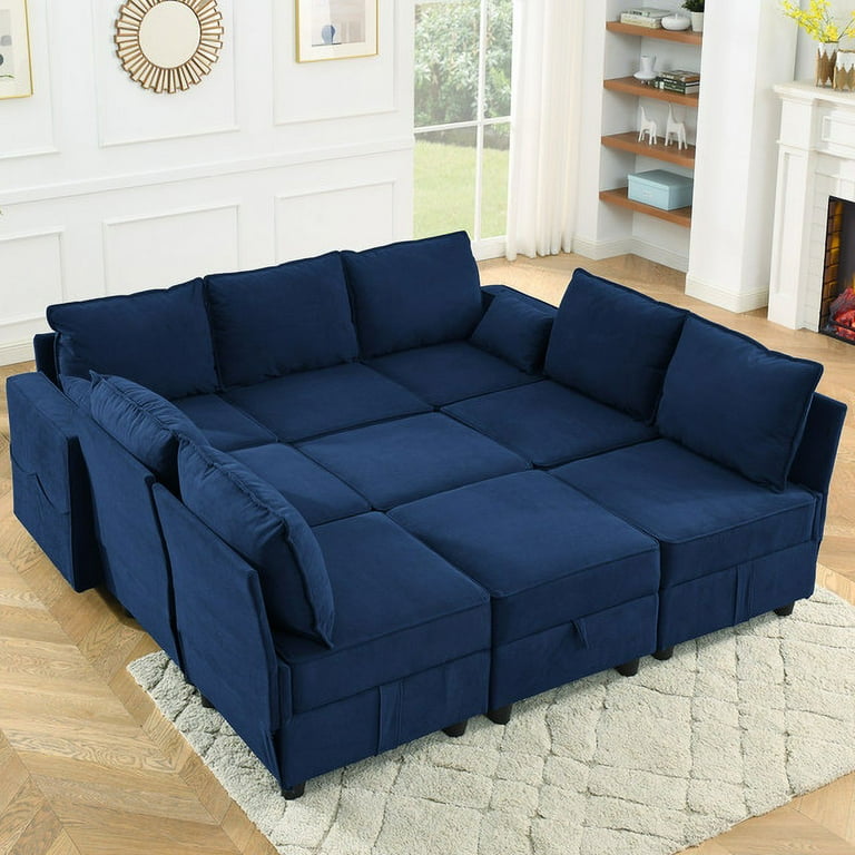 Navy sectional hotsell with chaise