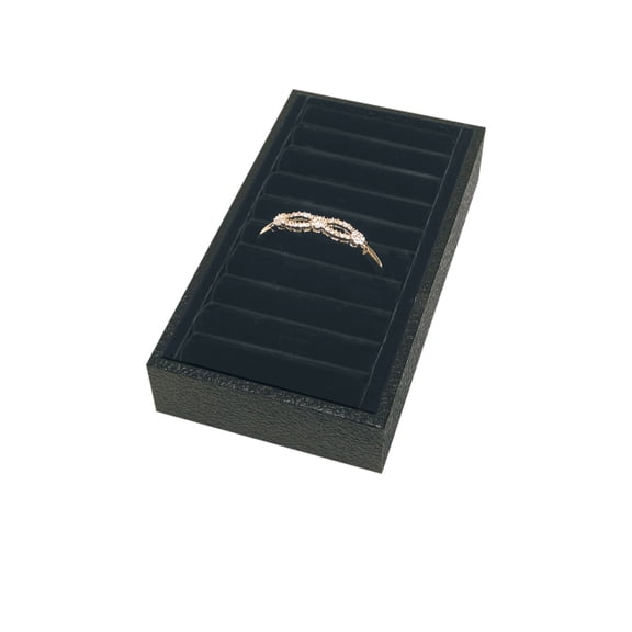 SSWBasics Ring Display Tray 9-Section Bangle Holder Black Velvet