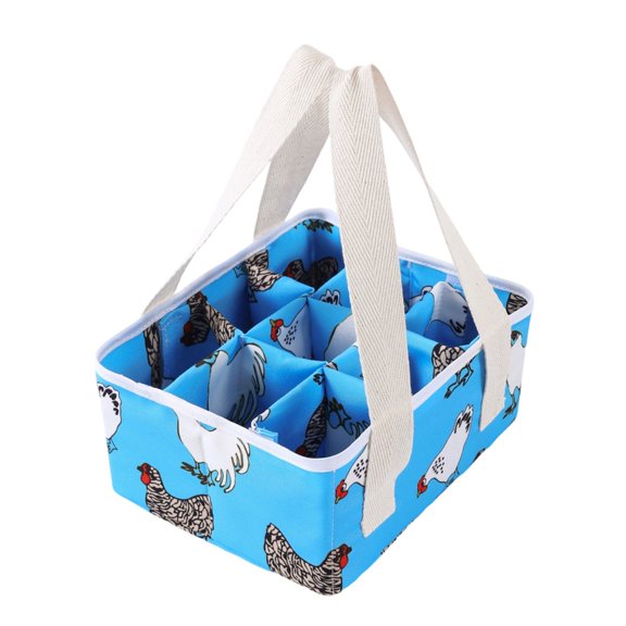 9-Section Collection Basket with Handle for Farm Poultry Eggs Storage