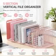 Personal File Rack 9-Section Vertical Desk File Organizer, Mesh Metal Desktop File Holder ...