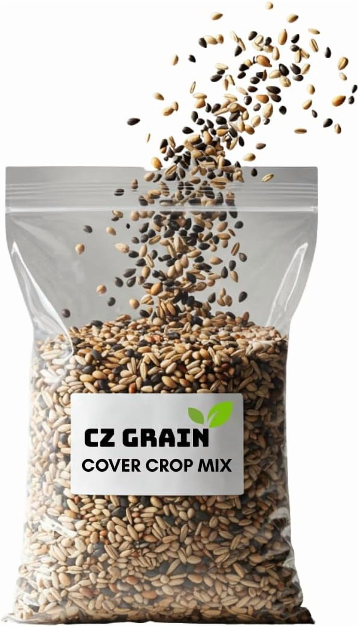 9 Seed No-Till Cover Crop Mix - Non-GMO Seeds - Boosts Soil Health - 5 lb Blend with Oats, Cowpeas, Lentils, Millet, Radish, Flax, Turnips, Mustard & Fenugreek (5 Pounds)