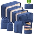 thumbnail image 1 of 9 Set Packing Cubes for Travel, Durable Luggage Organizer Set with Hanging Toiletry Bag & Shoe Bag, Perfect Gift for Women Mom, Vacation Essentials for Travel (Navy Blue), 1 of 8