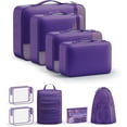 thumbnail image 1 of 9 Set Packing Cubes for Travel, Gifts for Women Mom , TSA Approved Bags for Makeup, , Toiletry, Organizers for Suitcase Carry , Cruise Essentials Airplane Accessories, Purple, 1 of 6