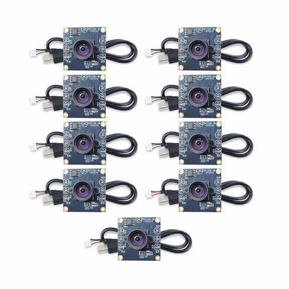 9 Sets 100 Degree Camera Module 1MP OV9732 1280x720 USB Free Driver Manual Focus with 2 Meter Cable for WinXP/7/8/10,9 * OV9732 camera module 9 * USB 2M cable,As Shown