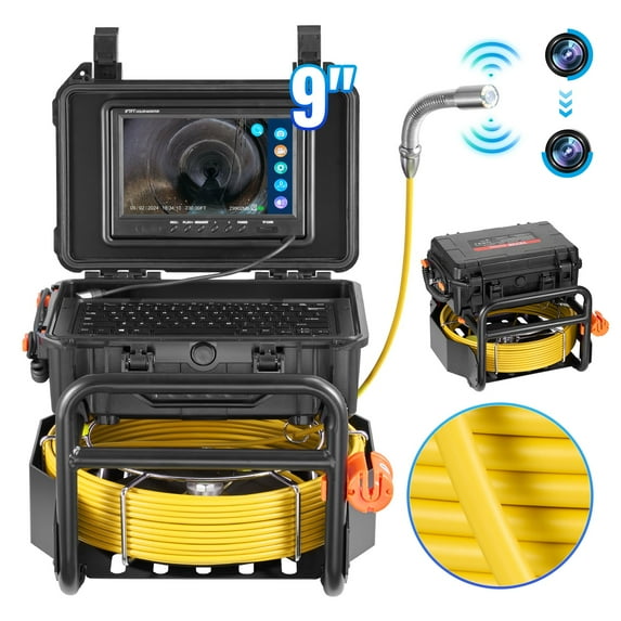 9" Sewer Camera 230ft/70m Self-Leveling Drain Camera w/ 512Hz Transmitter