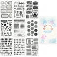 thumbnail image 1 of 9 Sheets 9 Styles PVC Plastic Stamps for DIY Scrapbooking Photo Album Decorative Cards Making Stamp Sheets Mixed Shapes 160x110x3mm 1 sheet/style, 1 of 5