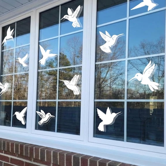 9 Sheets Anti-Collision Window Bird Decals, Protect and Save Wild Birds from Strikes, Vinyl Sticker Bird Deterrent for Glass Windows and Doors, Window Clings to Stop Birds from Hitting Windows