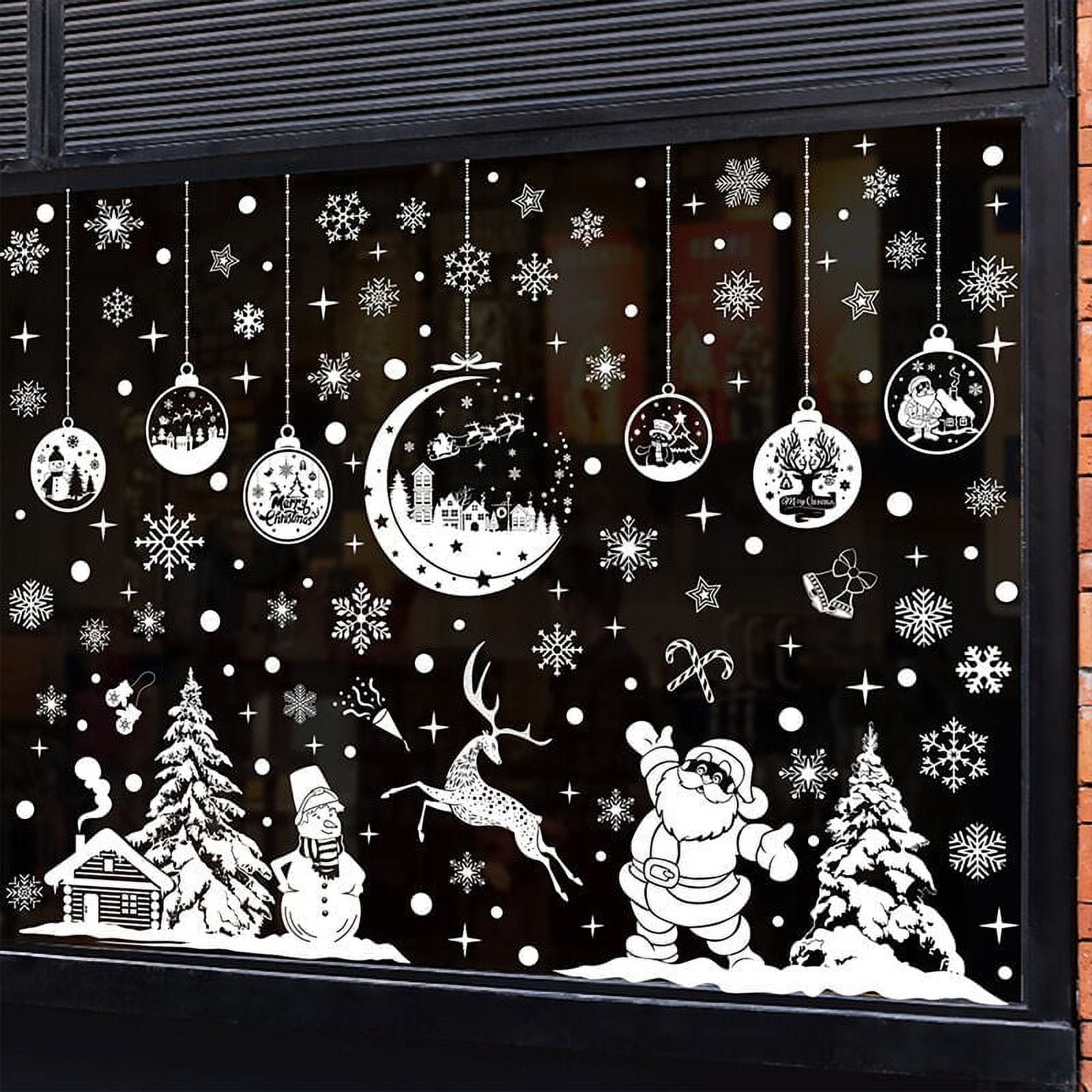 9 Sheets Christmas Window Stickers, Snowflakes Christmas Decoration