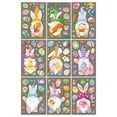 9 Sheets Easter Day Window Clings Large Easter Egg Shape Window Decals