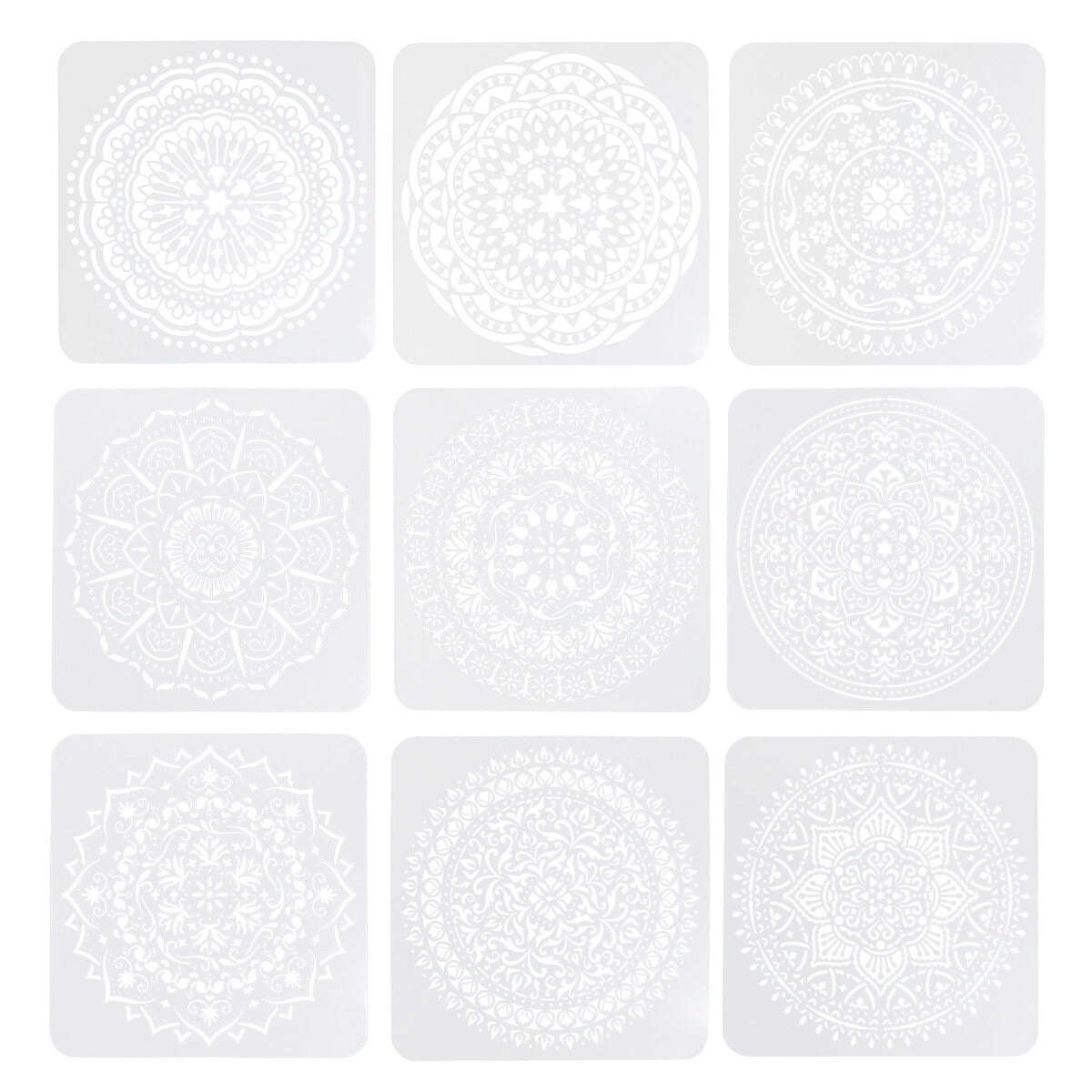 9 Sheets Mandala Stencil Dot Painting Template Creative Mandala Stencil 