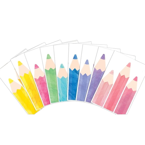 9 Sheets Motivational Pencil Themed Window Decorations Sticker Reusable Paper Art Sticker For Children Activity Room