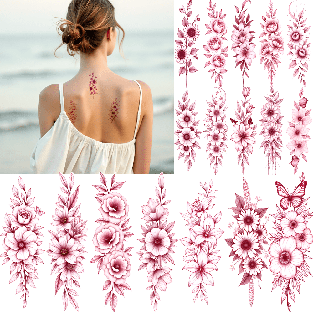 9 Sheets Temporary Tattoo Stickers Waterproof Long Lasting Body ...