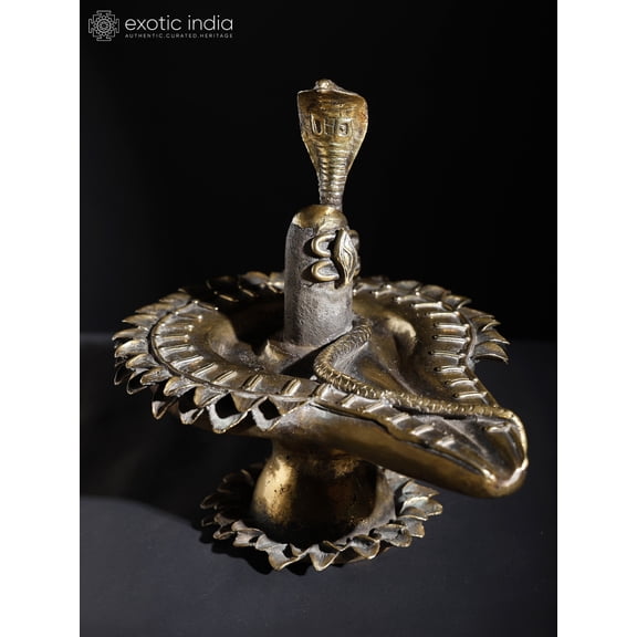 9" Shiva Linga with Protecting Naag | Original Sculpture