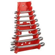 9 Slot Red Plastic Wrench Holder,Tool Standard Wrench Organizer Plastic Slot Universal Wrench Holder Rack,Universal Wrench Holder Rack Gripper Stubby Wrench Storage Organizer