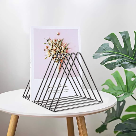 9-Slot Triangle Wire File Folder Stand & Magazine Holder