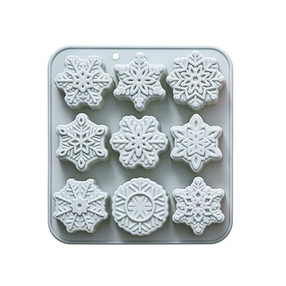 9 Snowflake Christmas Wreath Silicone Mold – Nonstick Wreath Mold for Baking, Chocolate, Ice Cubes, Jelly, Donut Ice, DIY Holiday Crafts & Party Treats