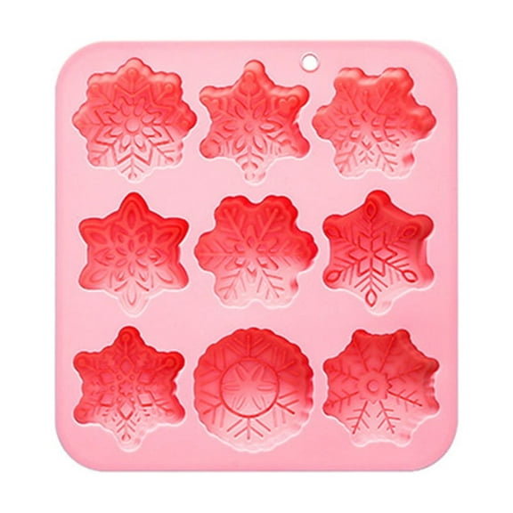 9 Snowflake Silicone Wreath Mold – DIY Christmas Baking Mold for Chocolate, Cookies, Ice Cubes, Jello, Donut Ice & Holiday Party Crafts