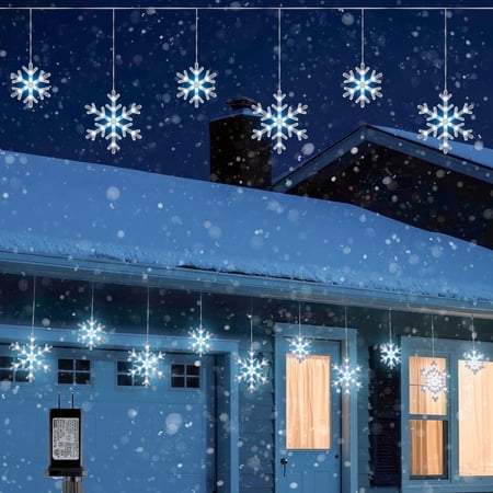 BeatiNeon 9ft Christmas Snowflake String Lights, 10 Pcs Blue & Cool White LED Snowfall Lights with Twinkle Effect, Connectable Indoor Outdoor Waterproof Holiday Decor for Eaves, Garden, Yard, Indoor price history and forecast - Beatineon ICL-SNOW-29V-10D