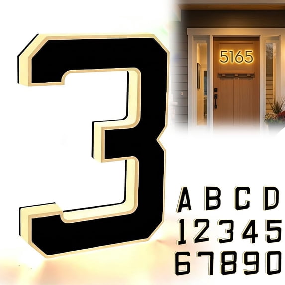 9 In Solar Lighted House Numbers For Outside, Solar Address Sign ...