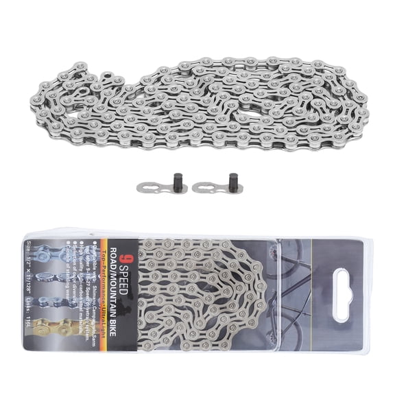 9 Speed Bicycle Chain, Heat-treated To Strengthen Rigidity And Toughness Bike Chain With 2 Quick Split Chain Links For 9-speed