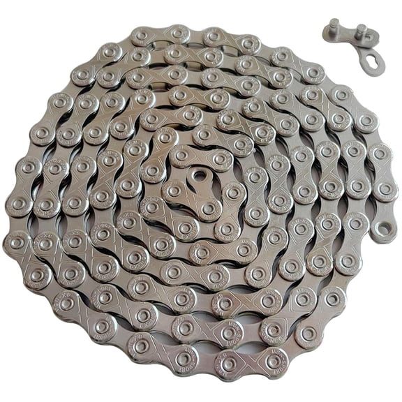 9 Speed Bike Chain, Bicycle Racing Chain 1/2 x 11/128 Inch for Road Mountain Cycling BMX 116 Links