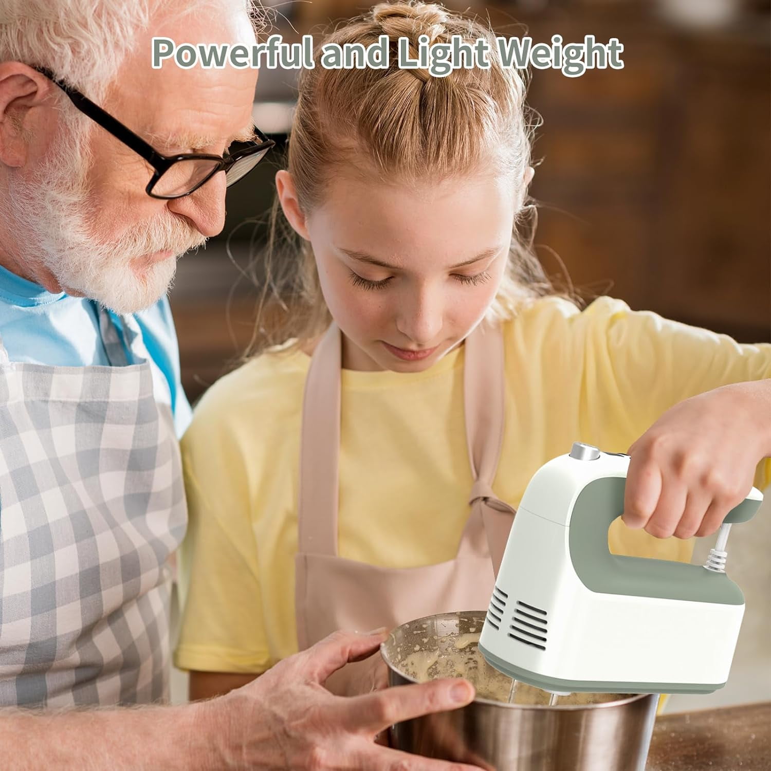 9-Speed Digital Hand Mixer Electric, 400W Powerful  Motor with Storage Case and 5 Accessories