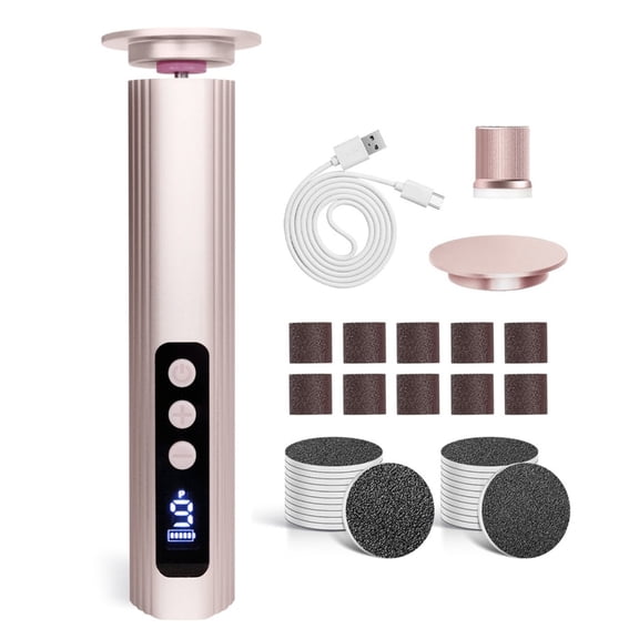 9 Speed Electric Foot File For Removal Comes With 30 Replaceable Sanding Heads And LCD Screen