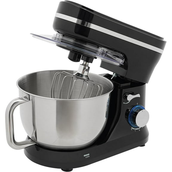 9-Speed Electric Stand Mixer 1.19Gal Tilt-Head Food Mixer, Electric Mixer with Mixing Bowl, 4.5L Dough Hook, Whisk and Beater, Kitchen Mixer for Baking, Cake and Most Home Cooks, Black
