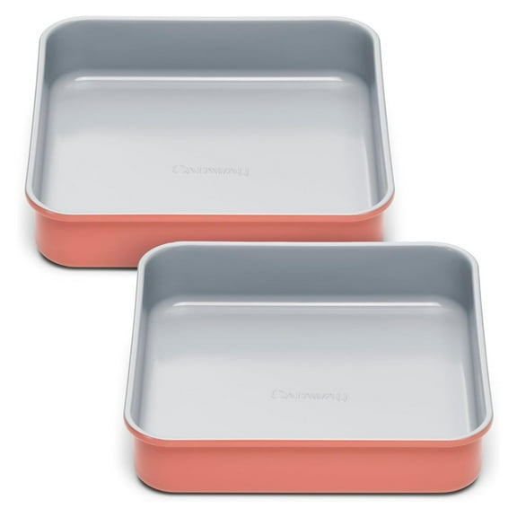 9 Square Pan Duo - Non-Stick Ceramic Coating - Free From Chemicals - Cake Pan Perfect for Brownies, Lemon Bars, & More - Perracotta 2x Square Pan (9" x 9")