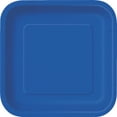 Square Paper Plates, 9 in, Royal Blue, 14ct