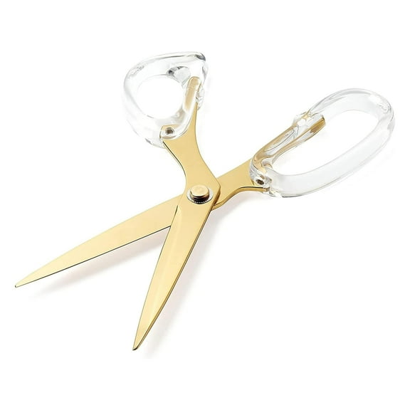 9" Stainless Steel Acrylic Scissors for Office and Home - Aesthetic and Sharp All Purpose Scissors, Perfect for Sewing, Arts and Crafts - Gold