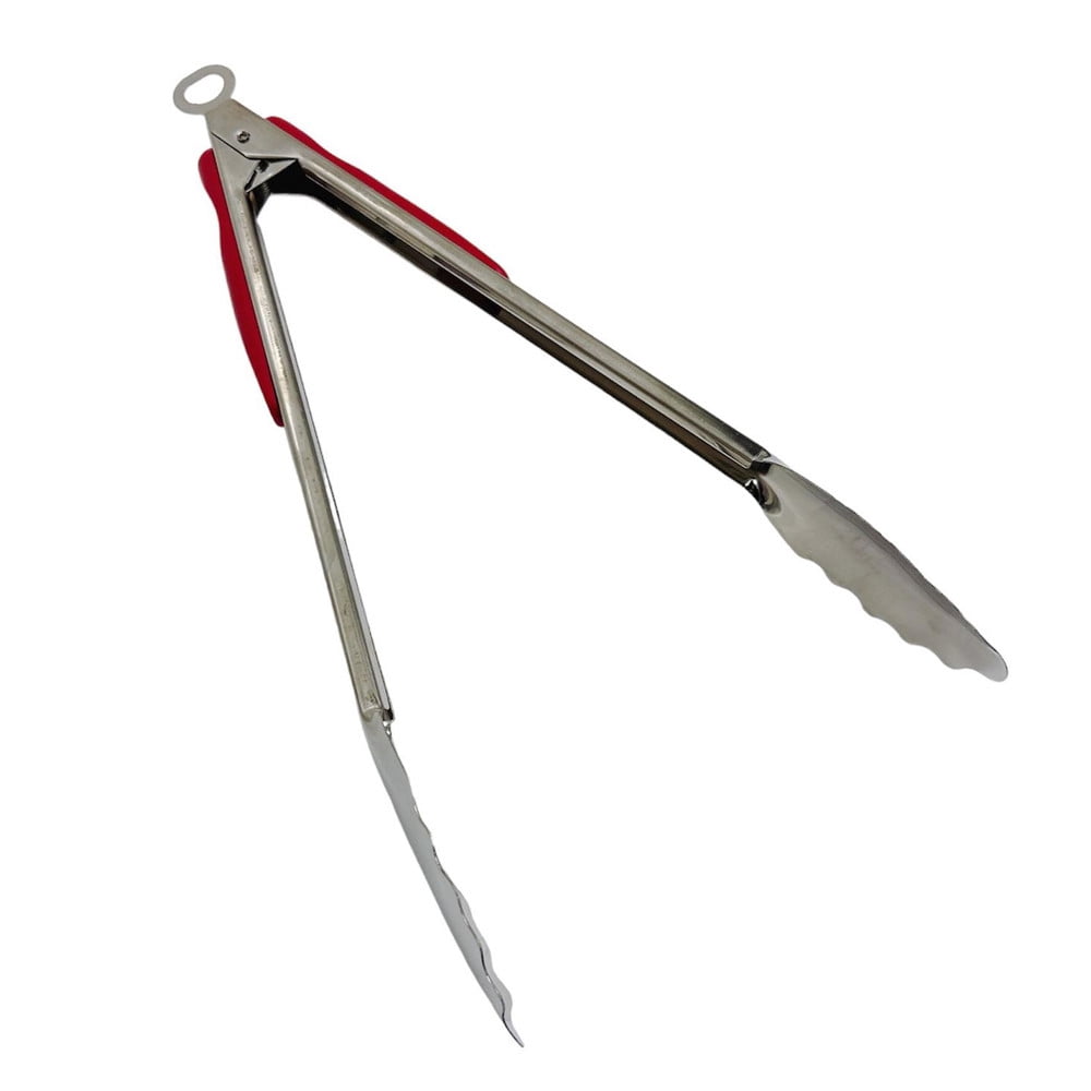 Tongs No Spring 9'' Stainless Steel Locking Utility Tongs Kitchenware Plastic Grip ...