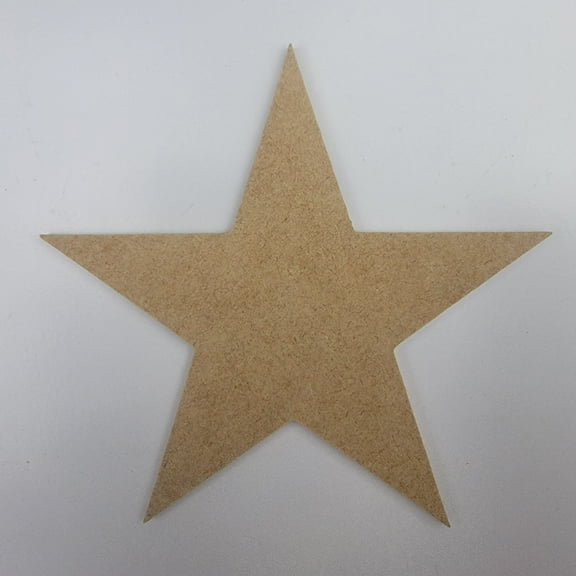 9" Star, Unfinished MDF Art Shape by Wooden Craft Cutouts, 1-8 Thickness
