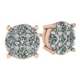 thumbnail image 1 of 9 Stone Lab Created CVD Diamond Cluster Stud Earrings - 14K Gold Post & Sterling Silver - 5mm-24ctw-Rose-Threaded, 1 of 6