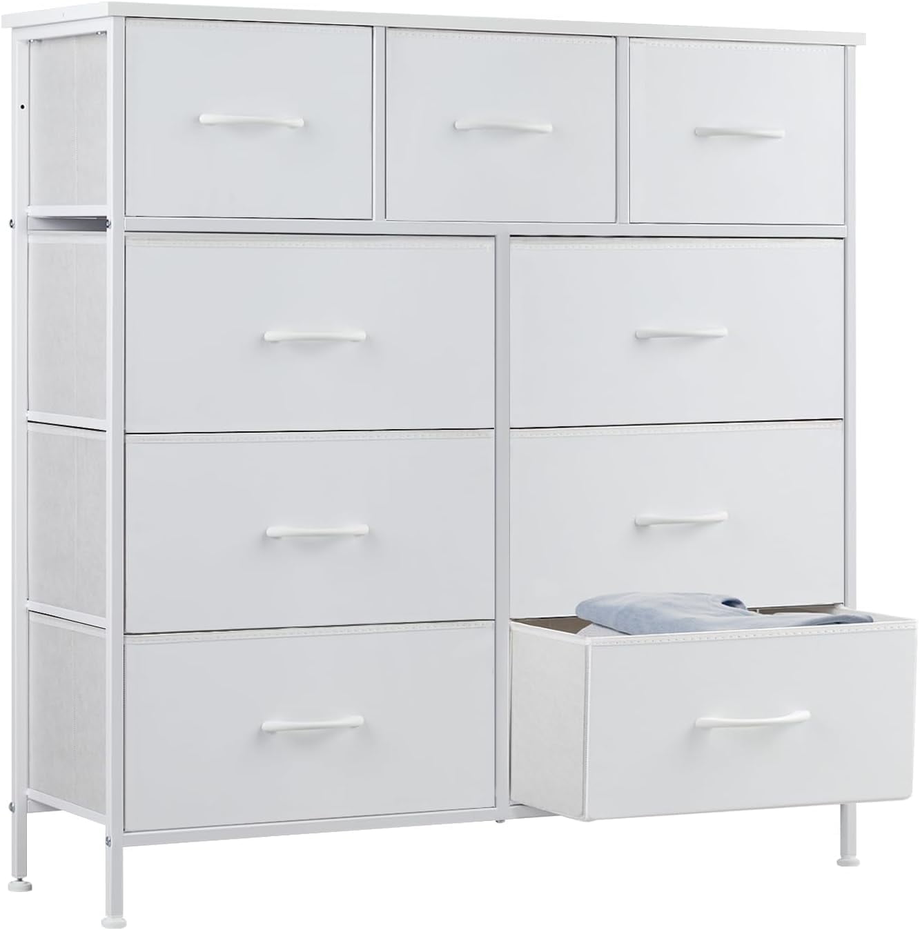 Modern 9-Drawer Tall Dresser Chest - Fabric Storage Organizer for ...