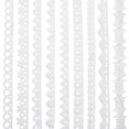 thumbnail image 1 of 9 Styles Pattern Lace Trims 21 Yards Polyester Embroidery Flower/Heart/Ring/Square Pattern Lace Ribbon 11~21mm Wide White Fabric Trim, 1 of 5