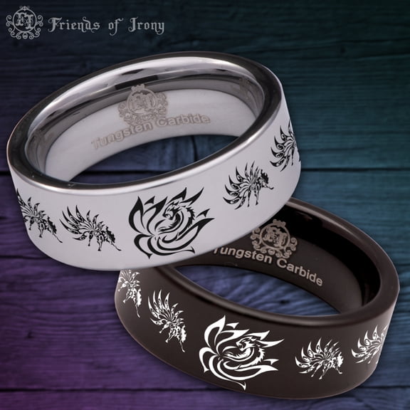 9-Tailed Fox Tungsten Carbide Ring