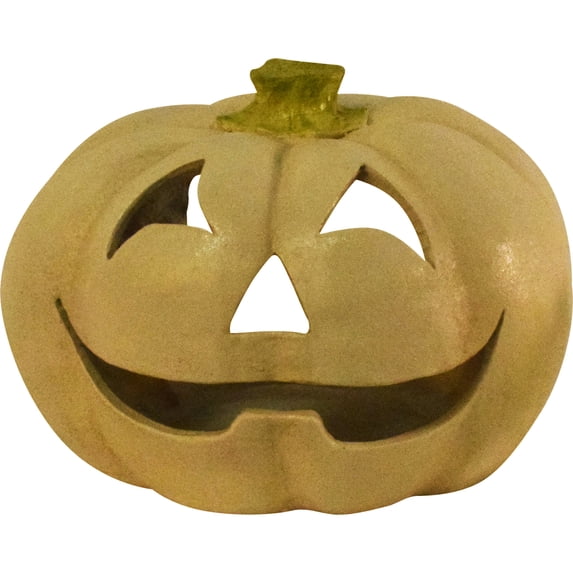 9" Tall Good Tiding Halloween Luminary Jack O Lantern, Light Orange