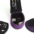 thumbnail image 1 of 9" Tall High Heel Shoe Design Jewelry Box Purple Velvet with Hooks for Necklaces Earrings Rings  Display Storage Organizer, 1 of 5